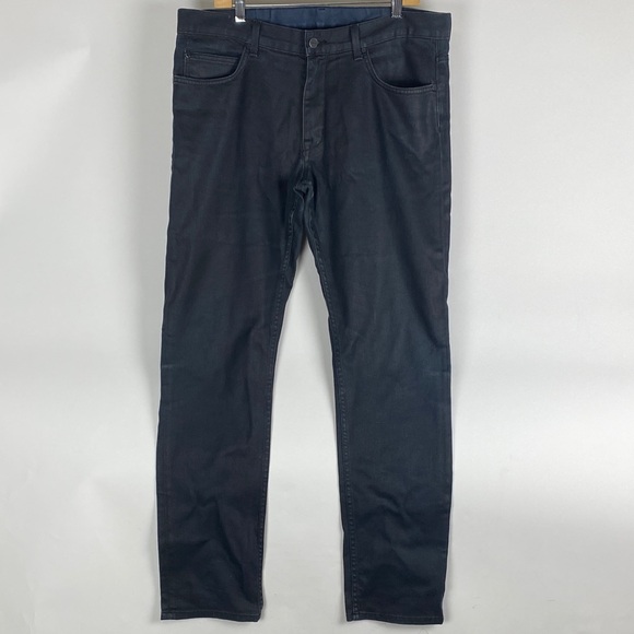 HELMUT LANG Dark Blue Coated Denim Jeans Men’s Size 33